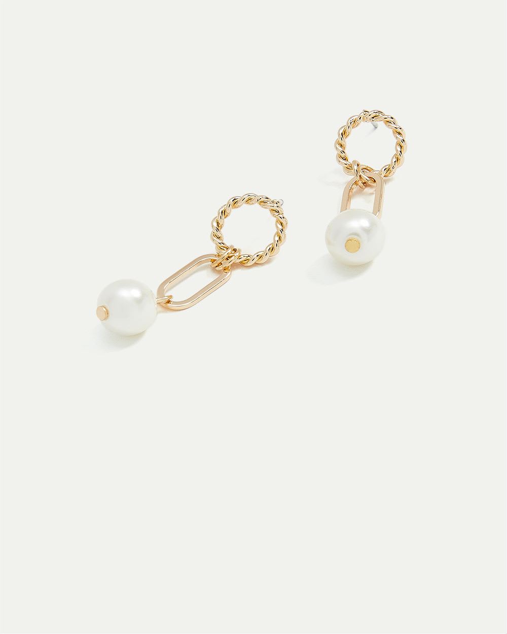 Braided Earrings with Pearl Pendants