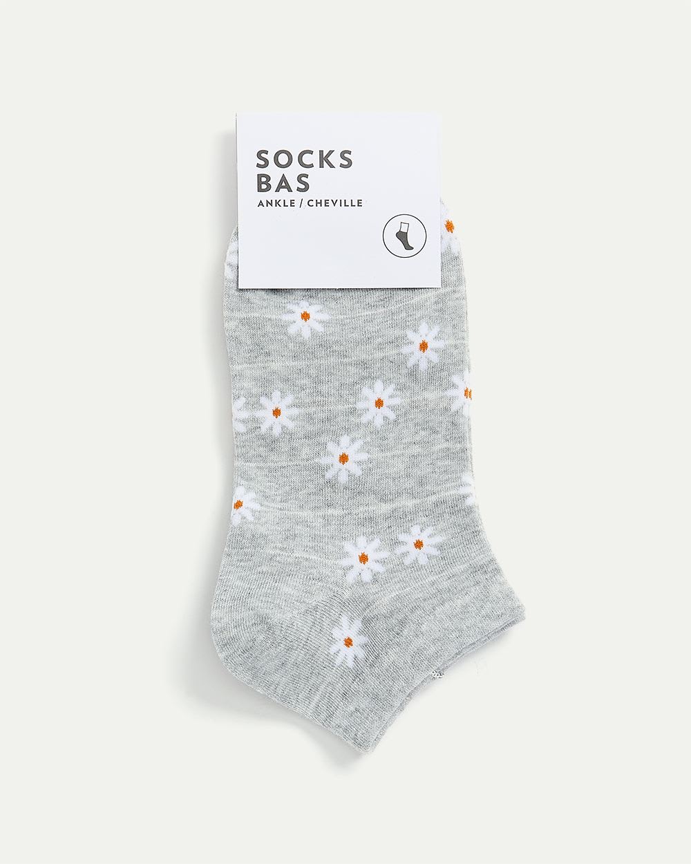 Cotton Anklet Socks with Daisies