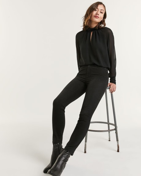 Super High Rise Faded Black Skinny Jeans - Tall