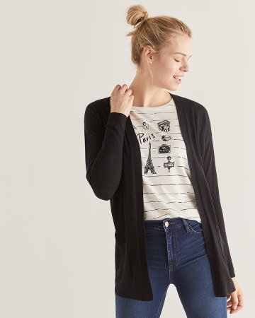 R Essentials Open Cardigan with Pockets