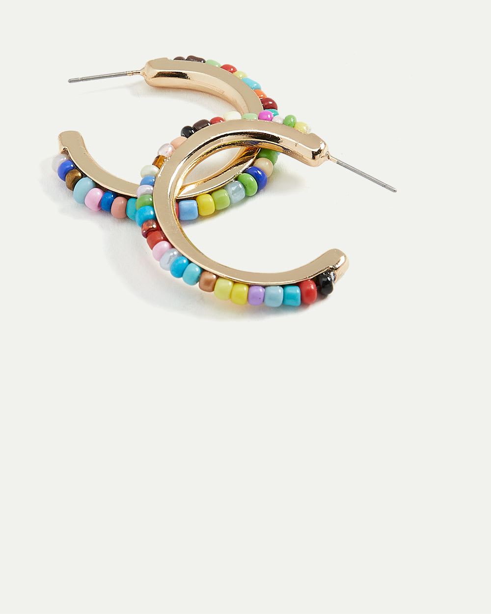 Multicolour Beads Hoop Earrings