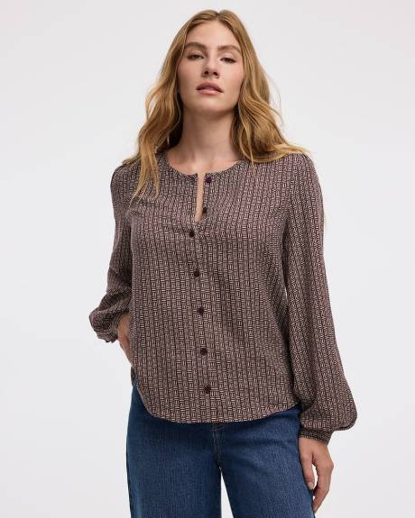 Blouse à manches longues et col rond