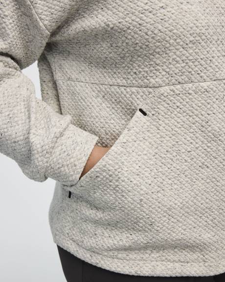 Pull textur&eacute; &agrave; demi-zip - Hyba