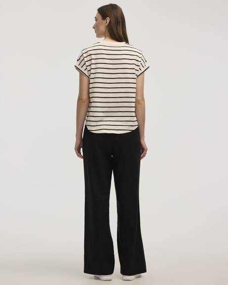 T-shirt à col rond rayé