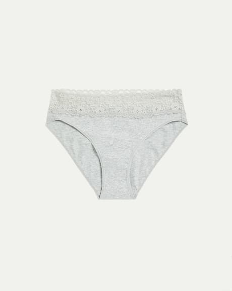 Cotton High Waist Panty with Lace