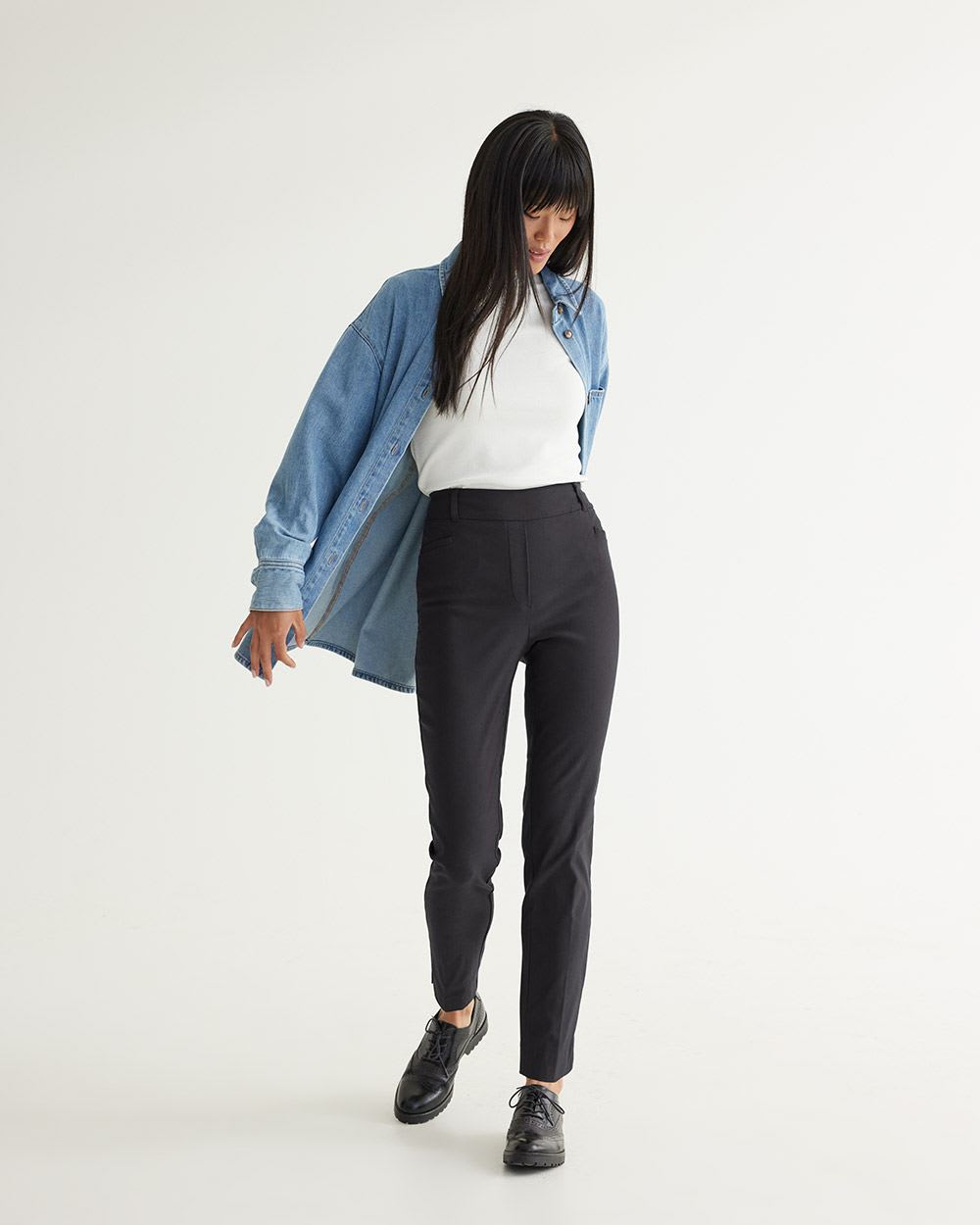 Calvin Klein Plus Size Elastic Waist Pull-On Ankle Pants