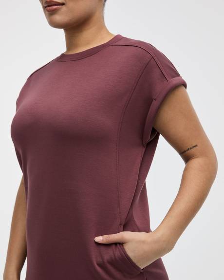 Robe à manches très courtes et col rond avec poches - Hyba