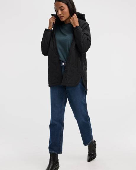 Quilted Jacket with Removable Hood