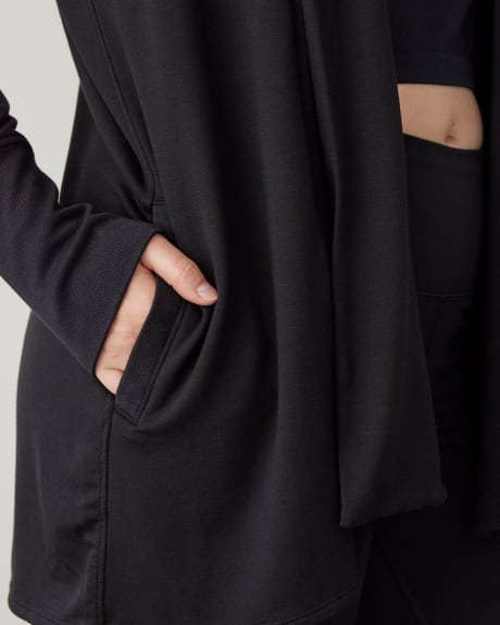 Long-Sleeve Open Cardigan with Side Pockets - Hyba