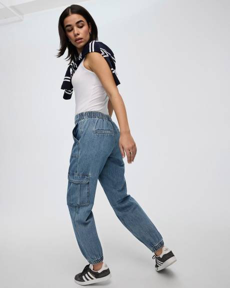 Denim Jogger with Cargo Pockets - Tall