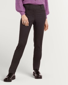 Mid Rise Straight Leg Black & Grey Textured Pant The Iconic