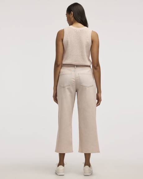 Wide-Leg High-Rise Cropped Jean - Petite
