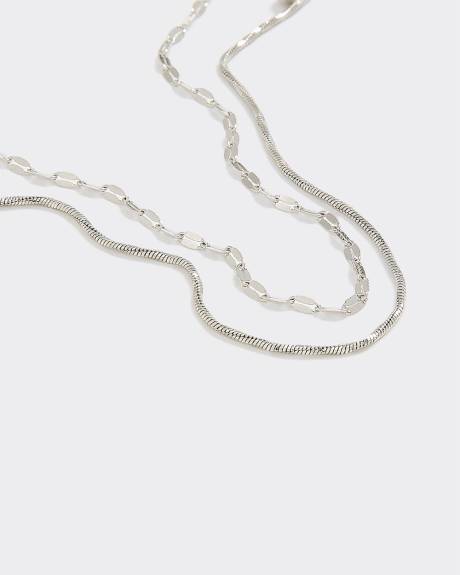 Double-Chain Short Necklace