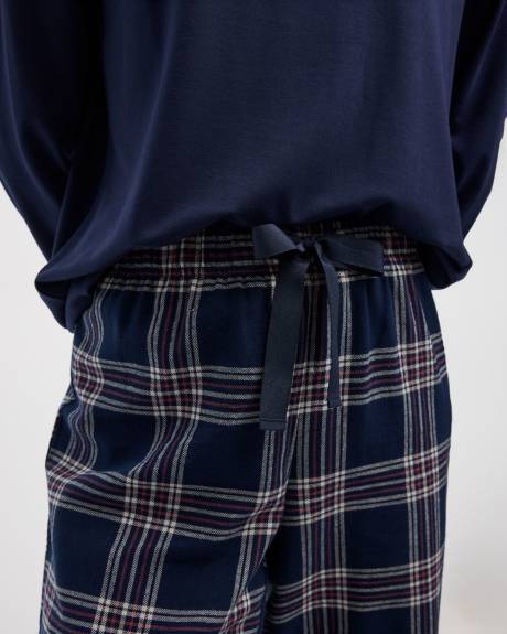 Pantalon de pyjama en flanelle à jambe droite