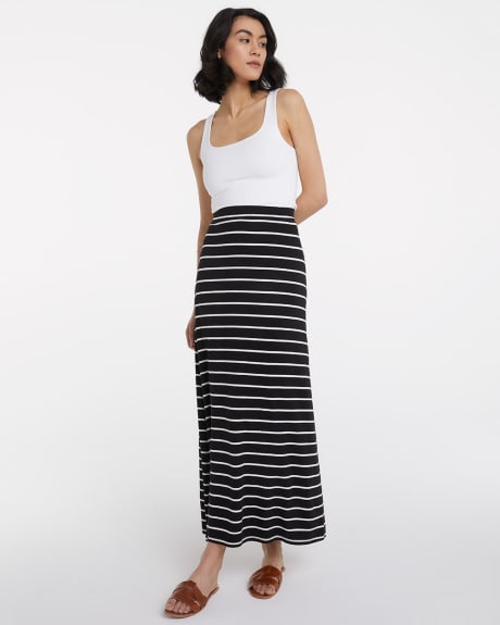 Pull-On Printed Maxi Skirt
