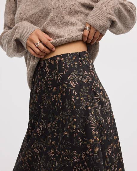 Satin A-Line Midi Skirt