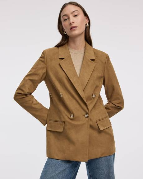 Veston en faux suède à boutonnage double