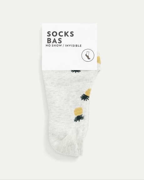 No-Show Cotton Socks with Pineapples