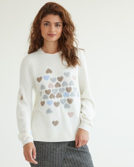 Long-Sleeve Crew-Neck Semi-Fitted Sweater