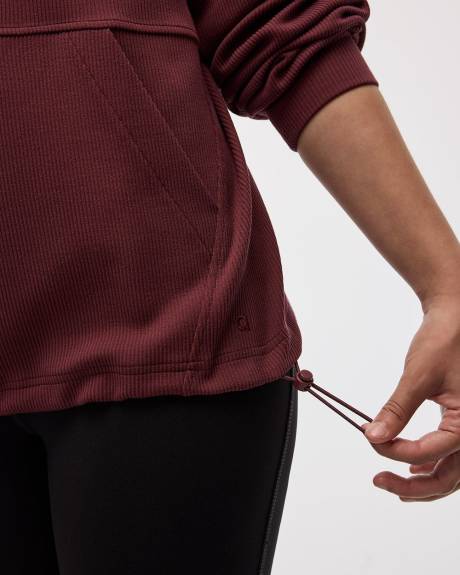 Pull en tricot ottoman à manches longues et col rond - Hyba