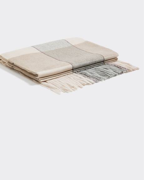 Grand foulard châle à carreaux