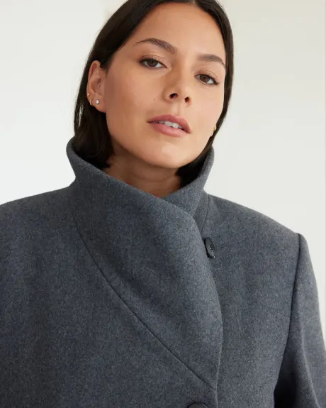 Wool-Blend Jacket with High Neckline