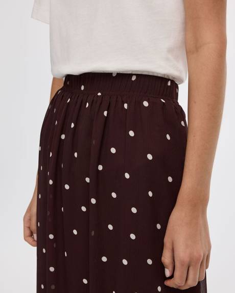 Jupe midi en mousseline plissée