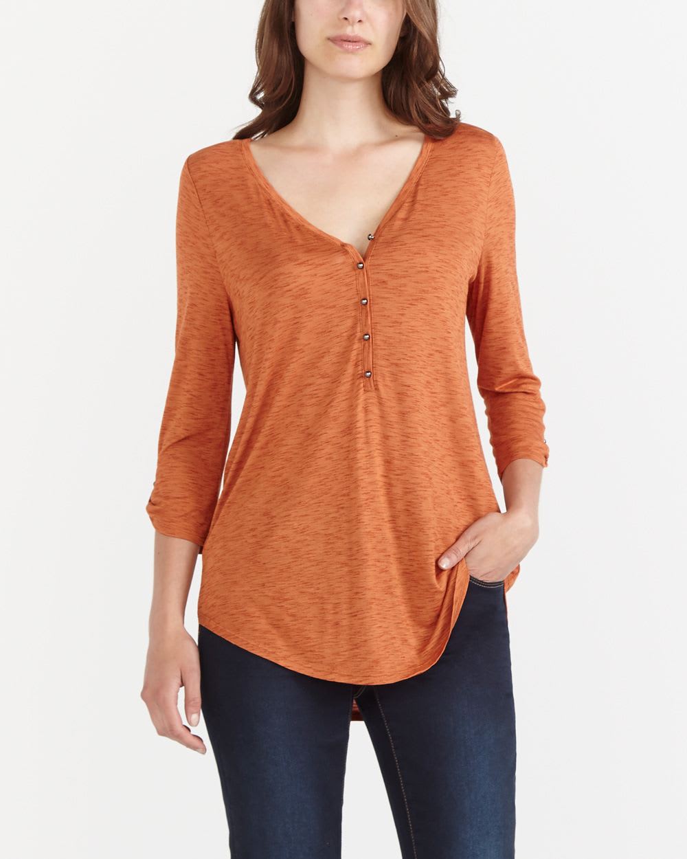 3/4 Sleeve Henley T-Shirt | Women | Reitmans