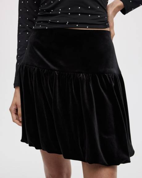 Velvet Bubble Mini-Skirt