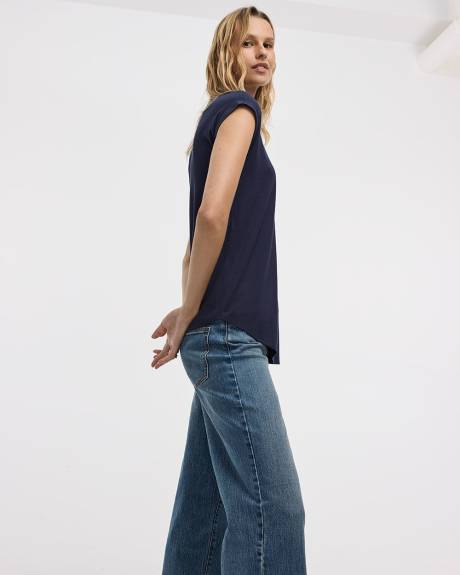 Tunique à manches très courtes et col V