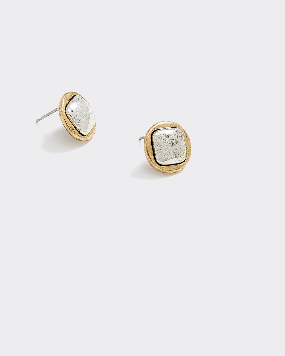 Two-Tone Stud Earrings