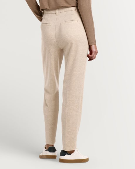Textured Tapered Leg Modern Stretch Trousers - Petite