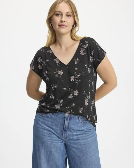 Tunique à manches très courtes et col V