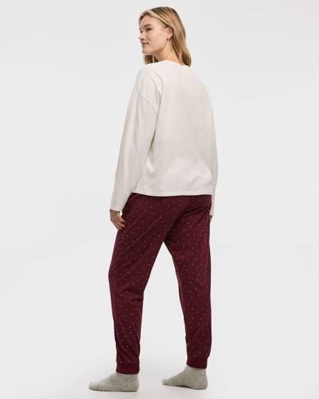 Ensemble pyjama en coton à manches longues et jogger