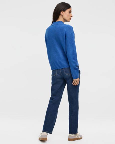 Pull ample à manches longues et col montant