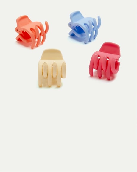 Colourful Mini Claw Clips, Set of 4