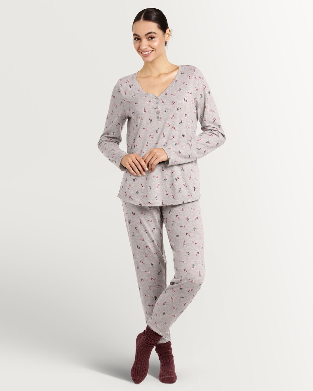Candy Cane Print Pyjama Set