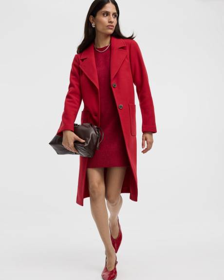 Long Coat with Two-Button Closure