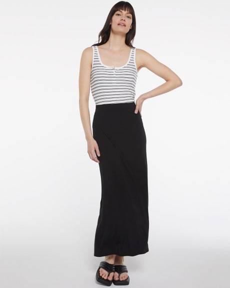 Pull-On Solid Maxi Skirt