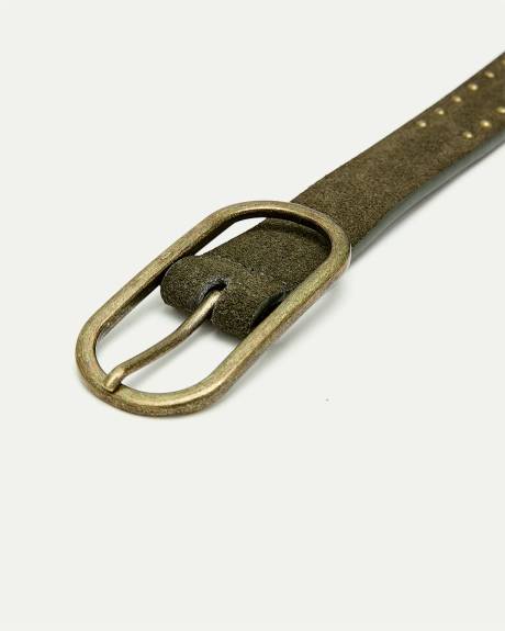 Ceinture en suède à clous