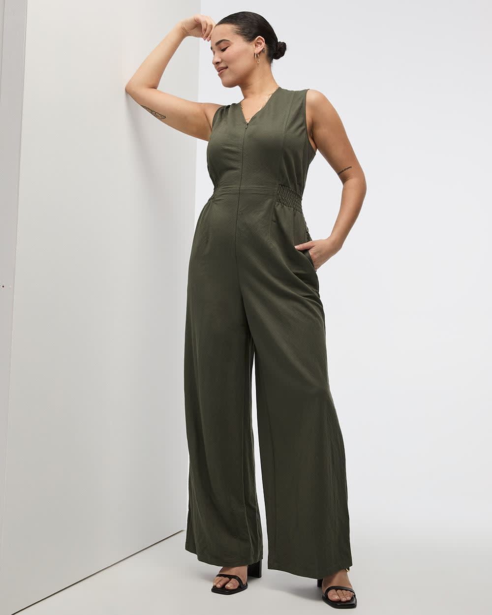 Sleeveless Straight-Leg Jumpsuit