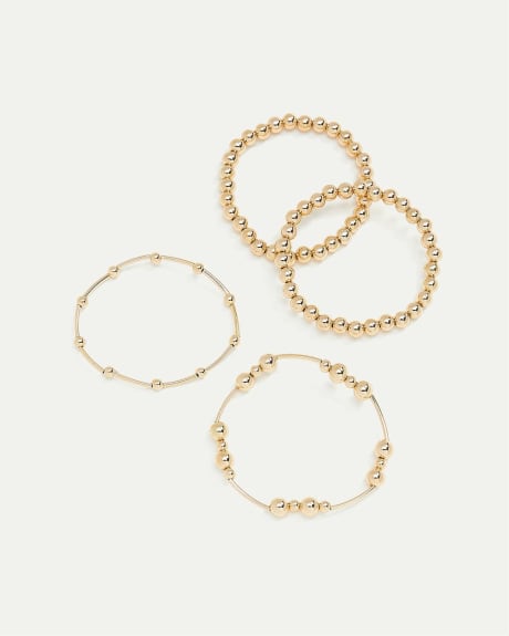 Elastic Beaded Bracelets - Set of 4