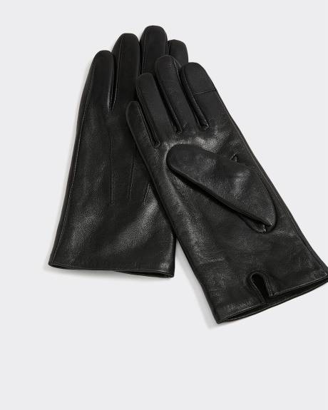 Tech-Friendly Leather Gloves