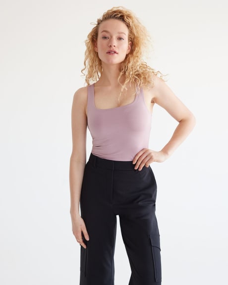 Double-Layer Knit Tank with Square Neckline - R Essentials