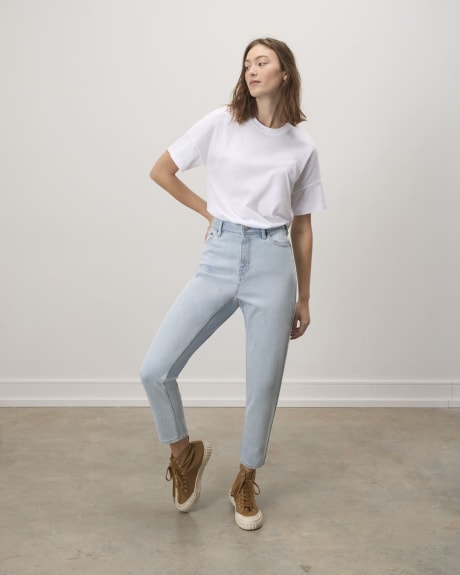 High Rise Tapered Leg Mom Jeans - Petite