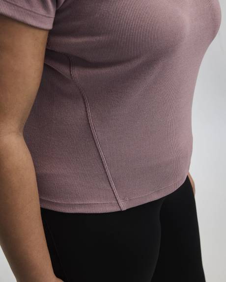 T-shirt côtelé à col rond et manches courtes - Dry-Lux (MD) Hyba