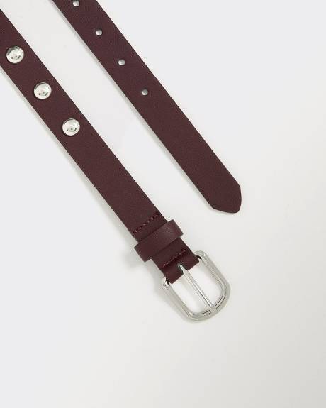 Ceinture en faux cuir à clous