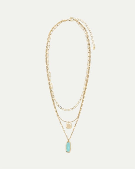 3-Layer Figaro Chain Necklace