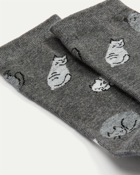 Cotton Socks with Sleeping Cats