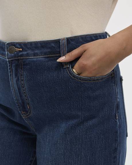 Jean à jambe large et taille mi-haute - Petite